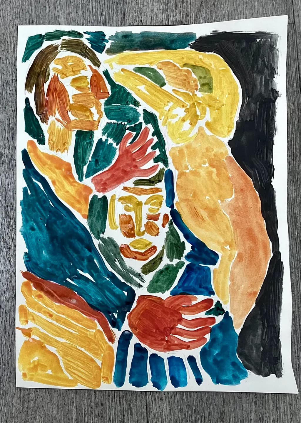 Emotional Embrace: A Colorful Journey Through Abstract Figures