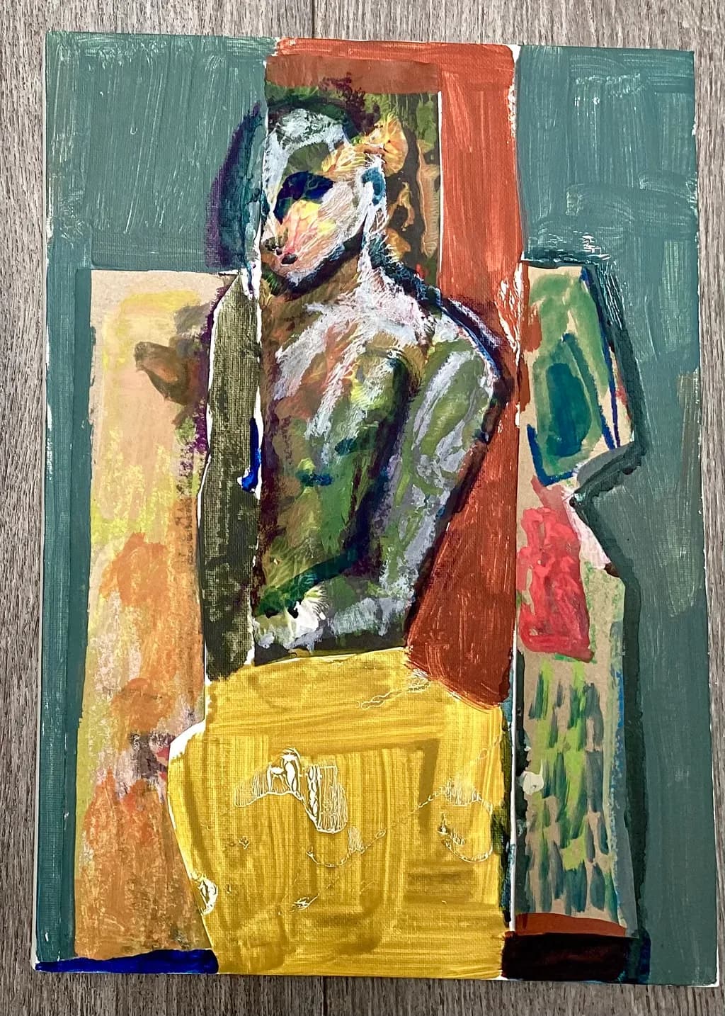 Vibrant Expressions: A Modern Abstract Figure in Colorful Harmony