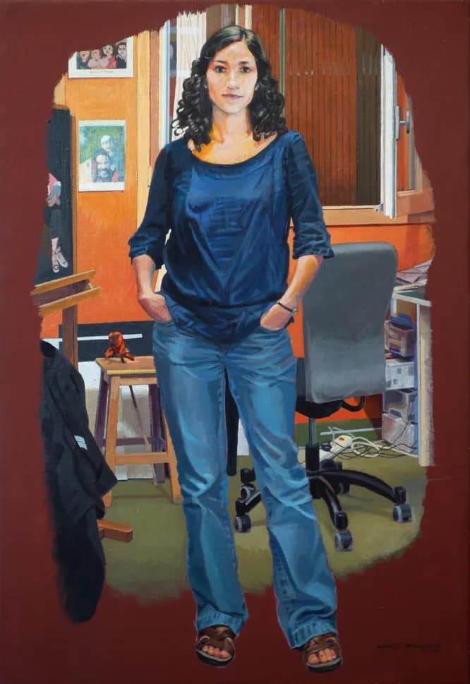 Portrait of Contemplation: A Glimpse into the Artist's Studio Life
