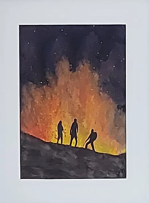 The volcanic eruption fascinates