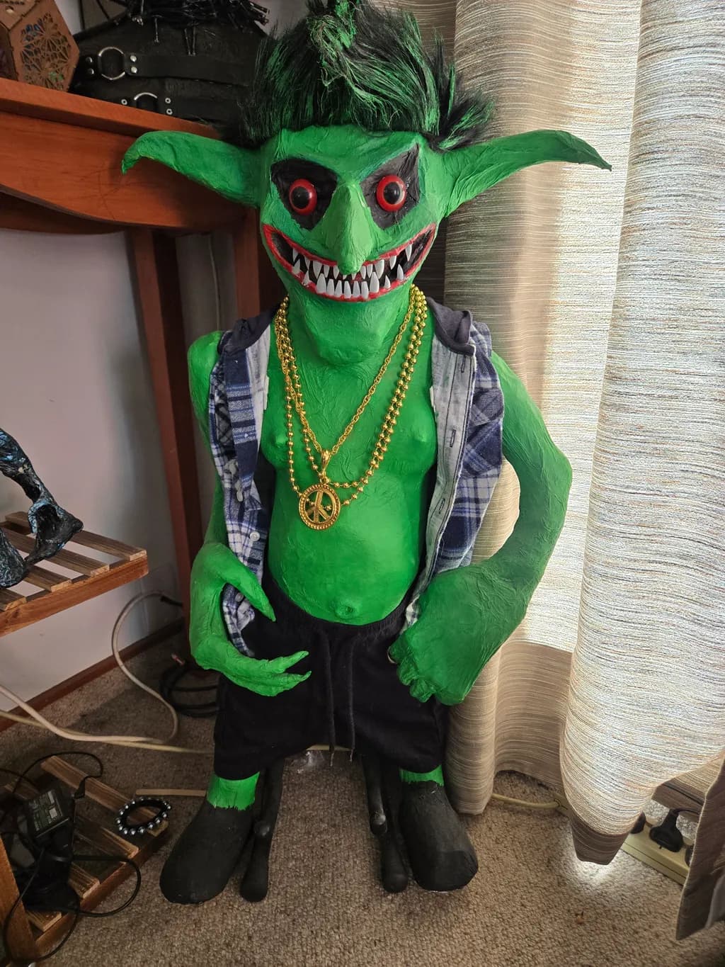 Whimsical Green Goblin: A Playful Fusion of Fantasy and Street Style