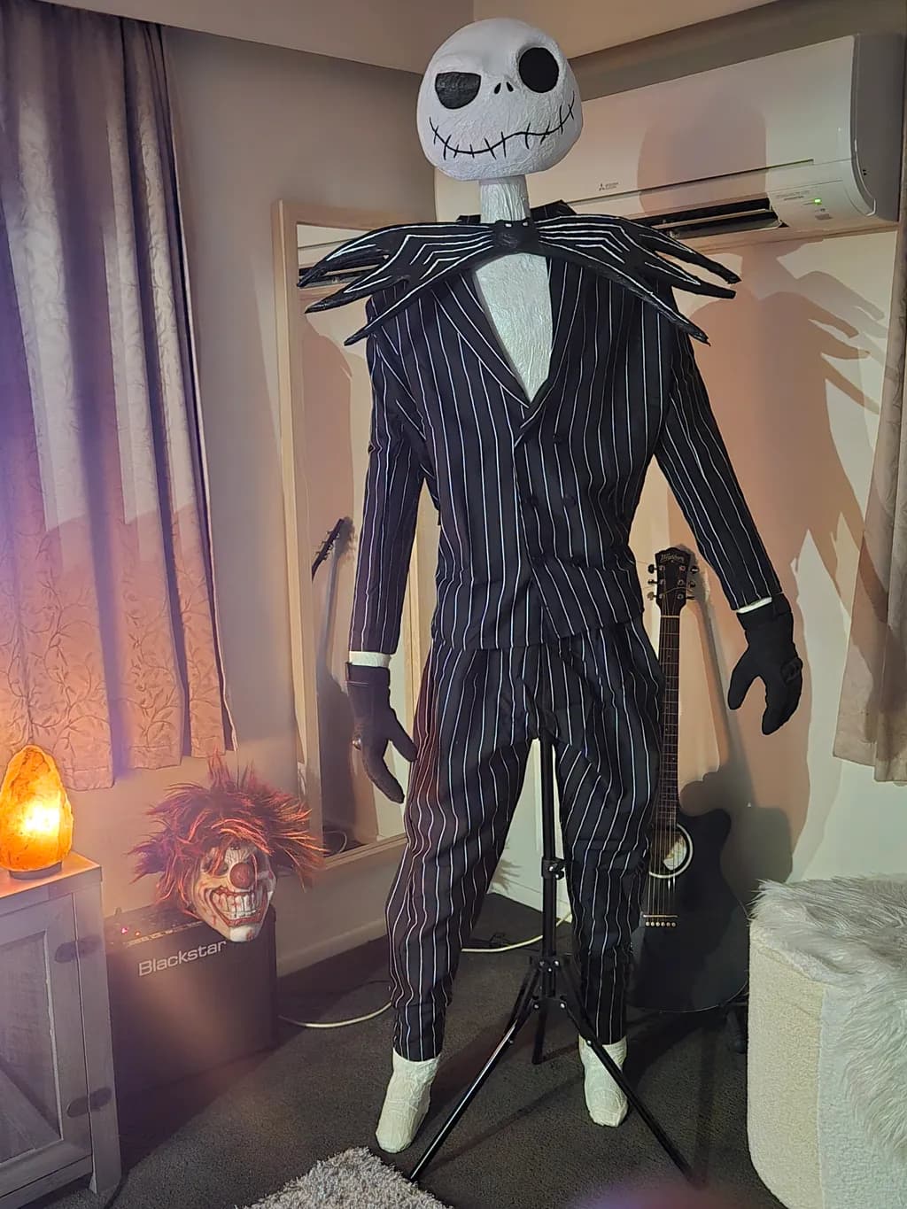 Spooky Elegance: The Haunted Figure in Stripes