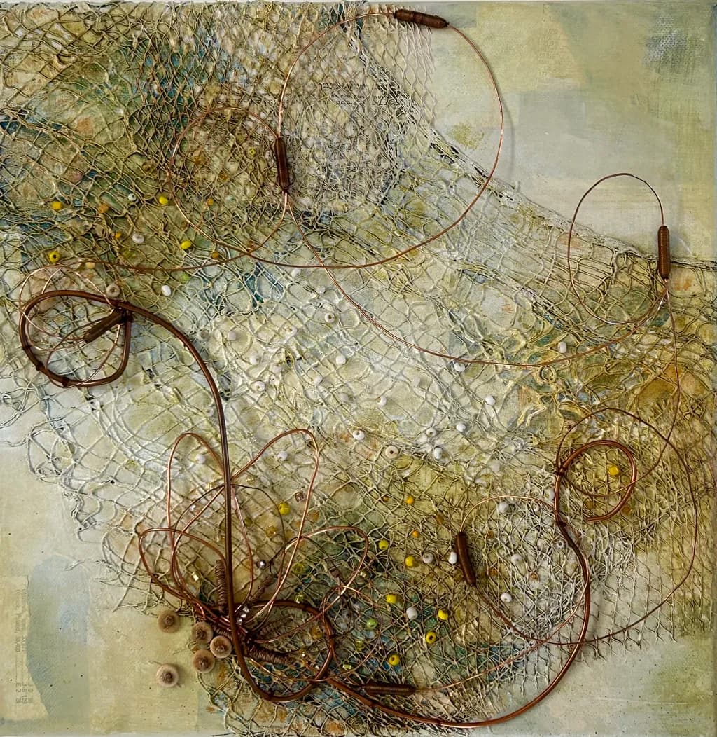 Whispers of the Sea: A Tangle of Nature and Artistry in Mixed Media Textures