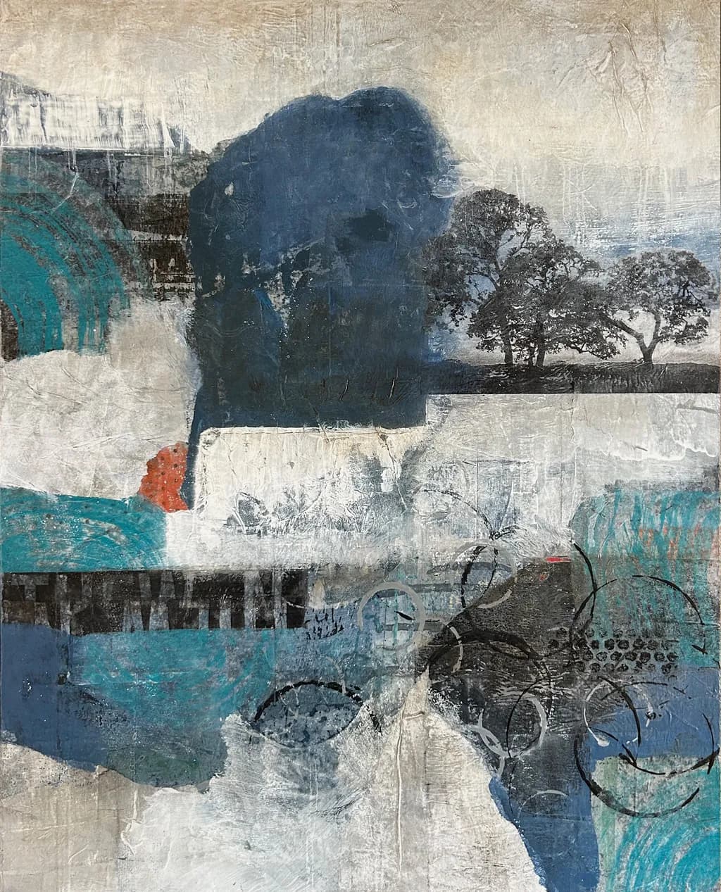 Whispers of Nature: A Harmonious Blend of Texture and Color in Abstract Landscape Art