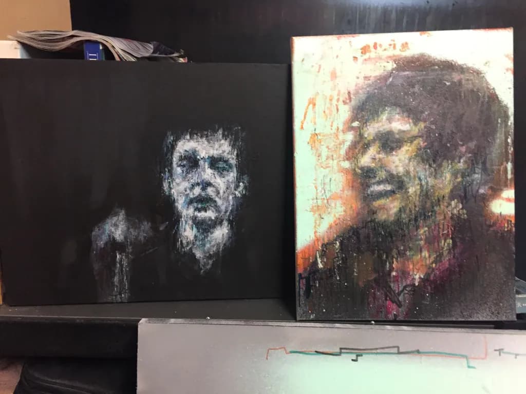 Whispers of Emotion: Dual Portraits in Abstract Expressionism