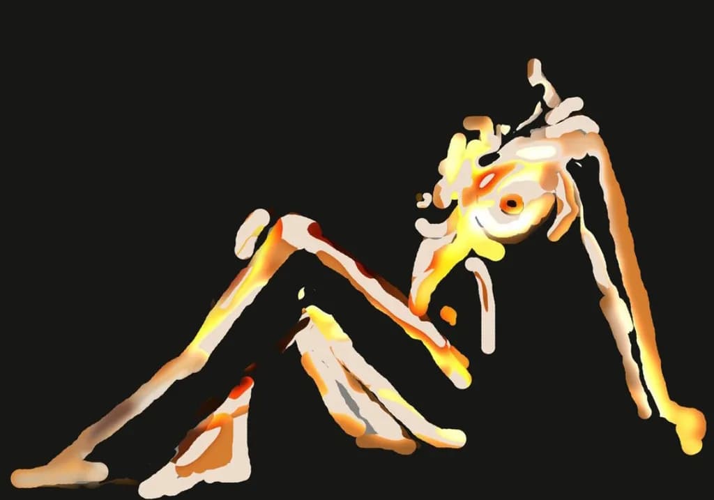 Ethereal Embrace: A Dance of Light and Shadow in Abstract Form