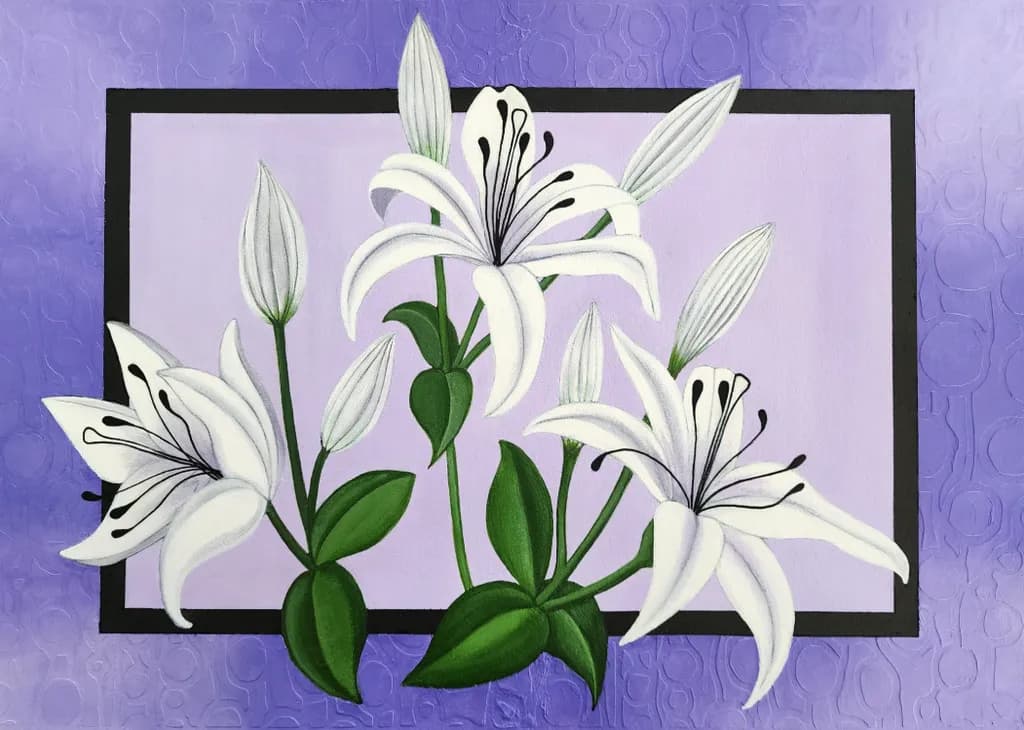 White Lilies Frame