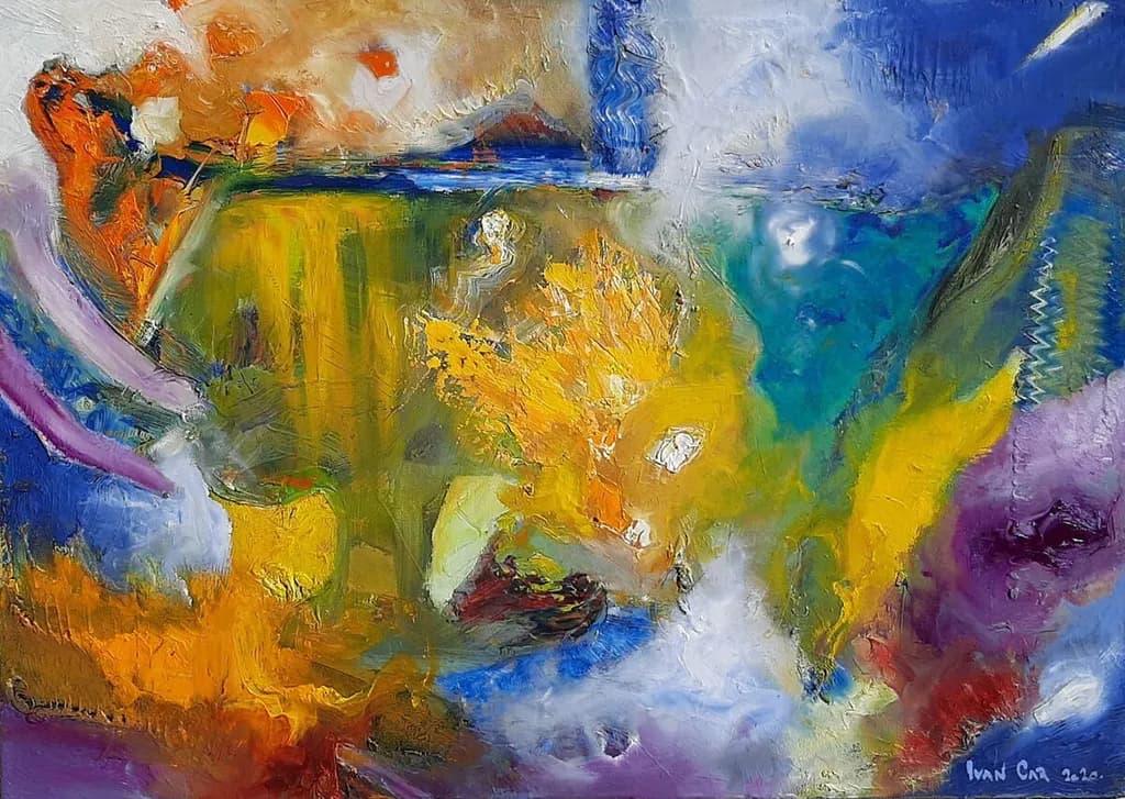 Vibrant Whispers of Color: An Abstract Journey Through Emotion and Light