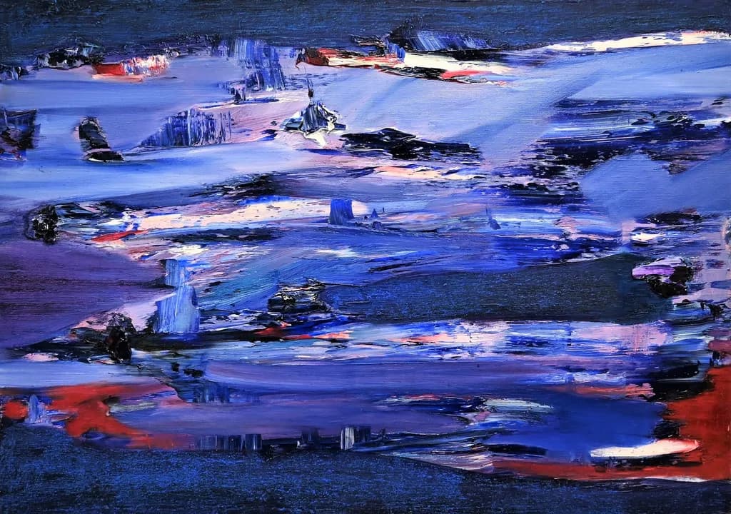 Whispers of the Night: A Symphony in Blue and Crimson