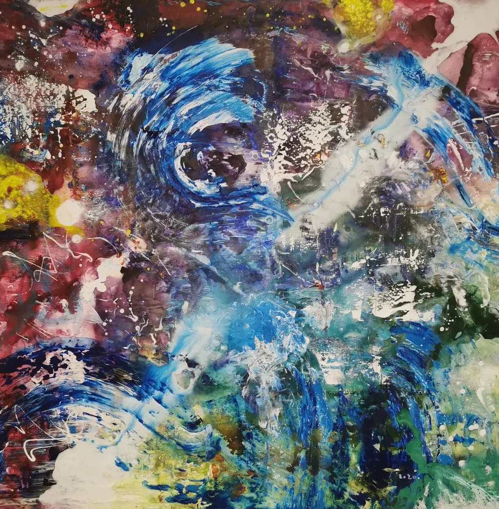 Vibrant Swirls of Color: An Abstract Journey Through Texture and Emotion