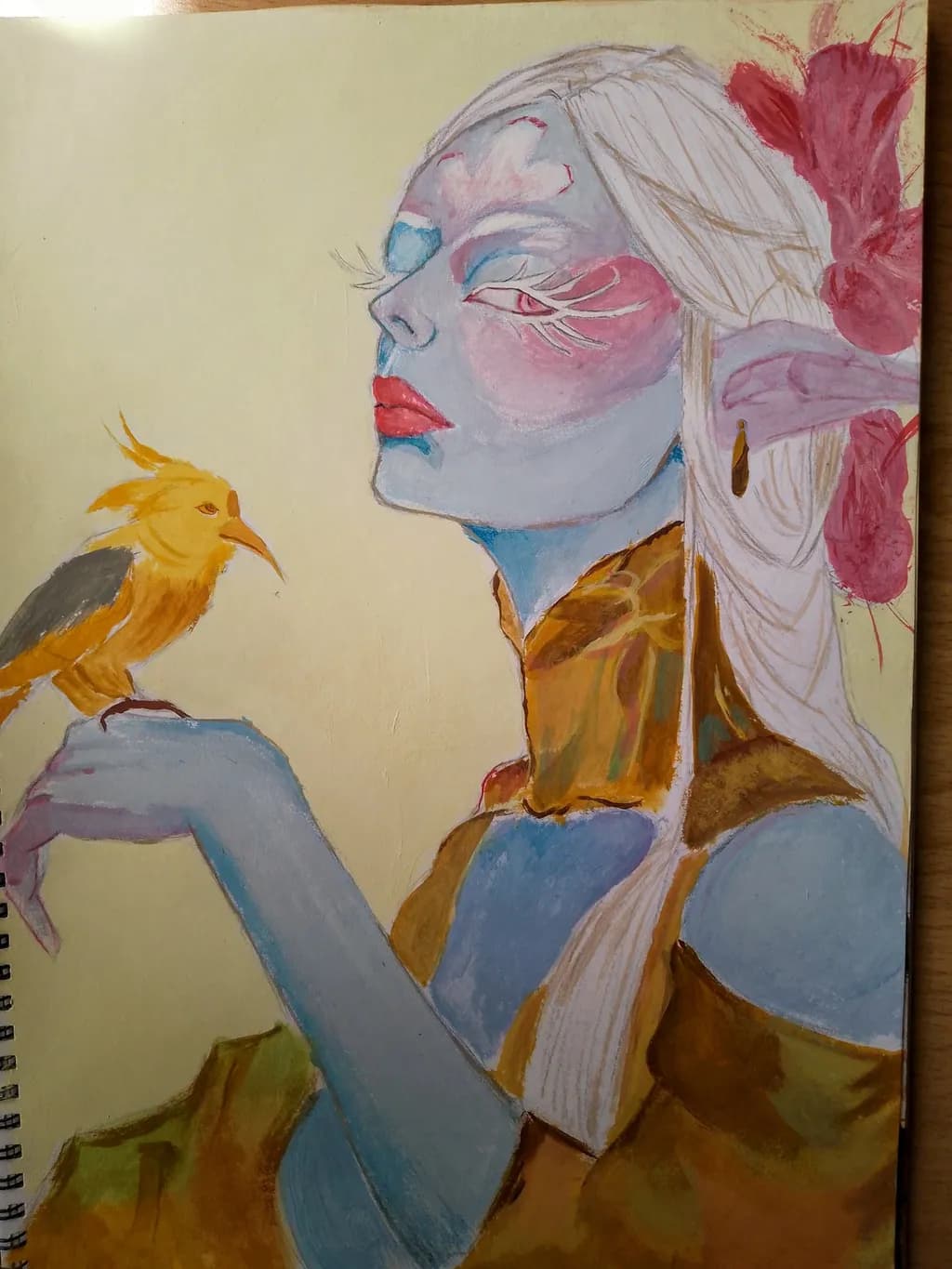 Whimsical Harmony: A Colorful Portrait of Fantasy and Nature