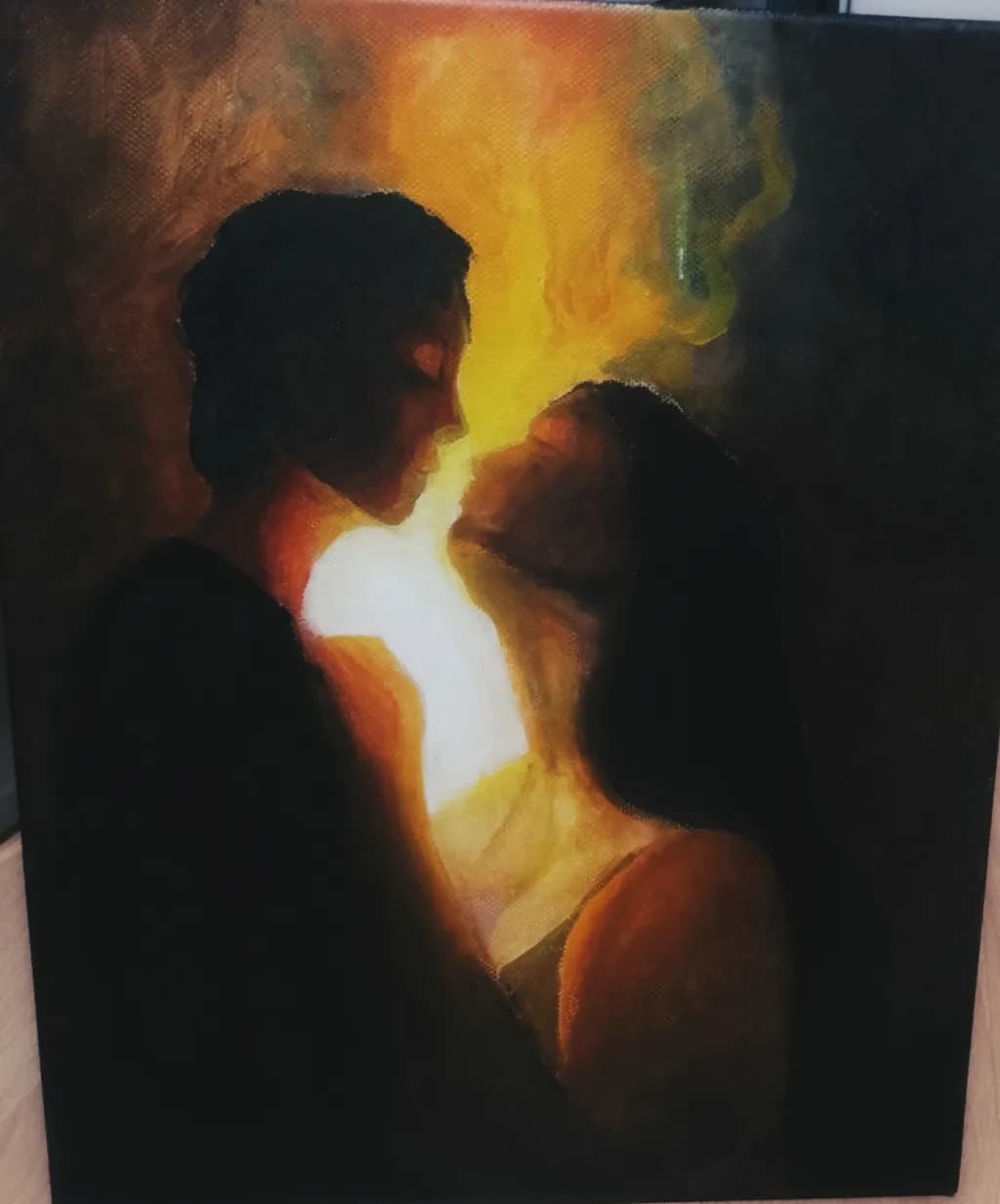 Eternal Embrace: A Dance of Light and Love in Contrast