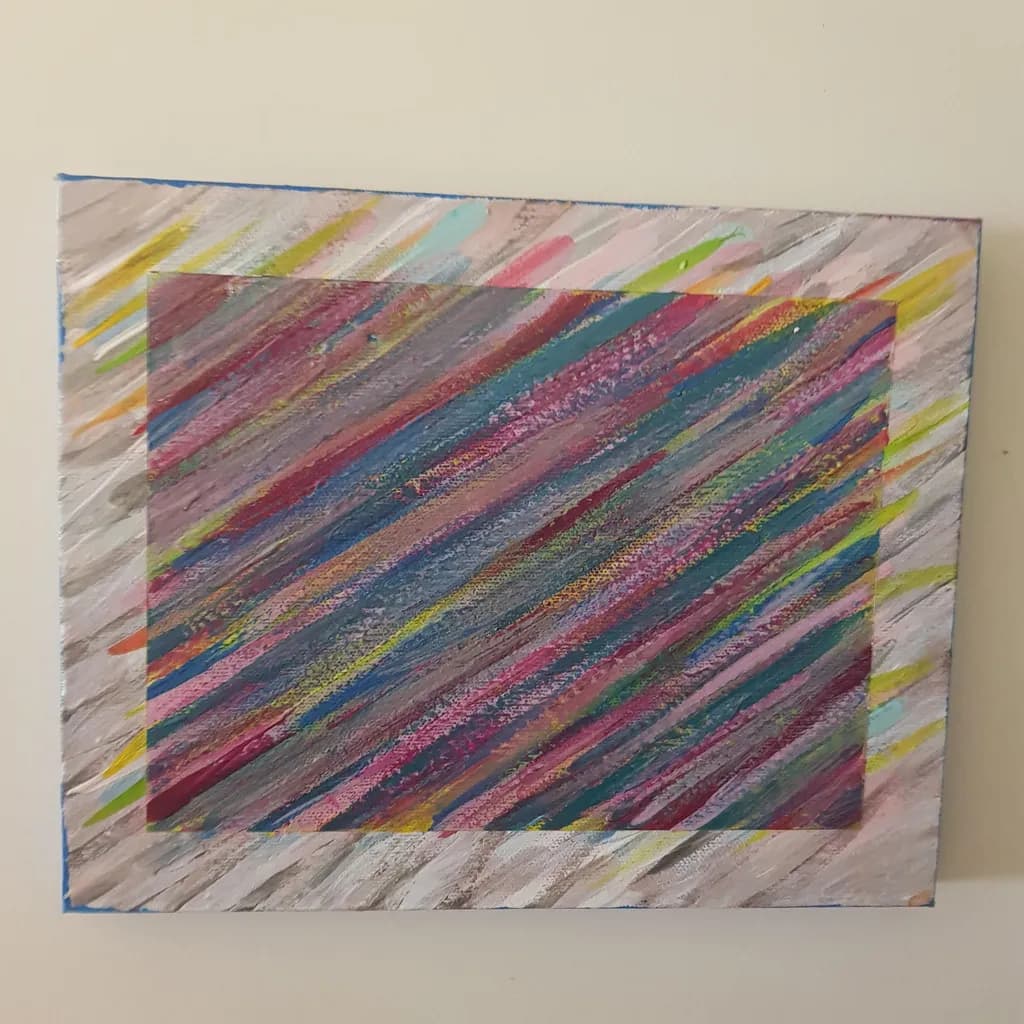 Vibrant Diagonal Dance: An Abstract Exploration of Color and Texture