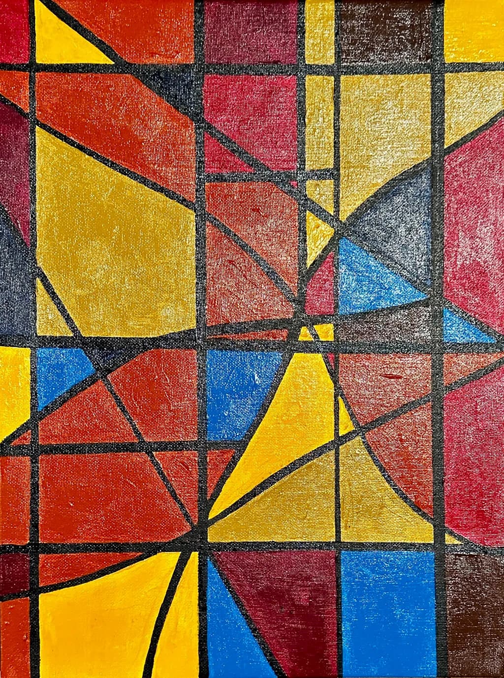Vibrant Geometric Harmony: An Abstract Exploration of Color and Form