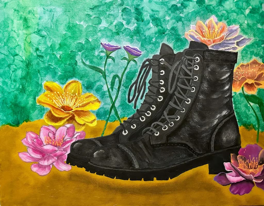 Blossoms and Boots: A Journey Through Nature's Embrace