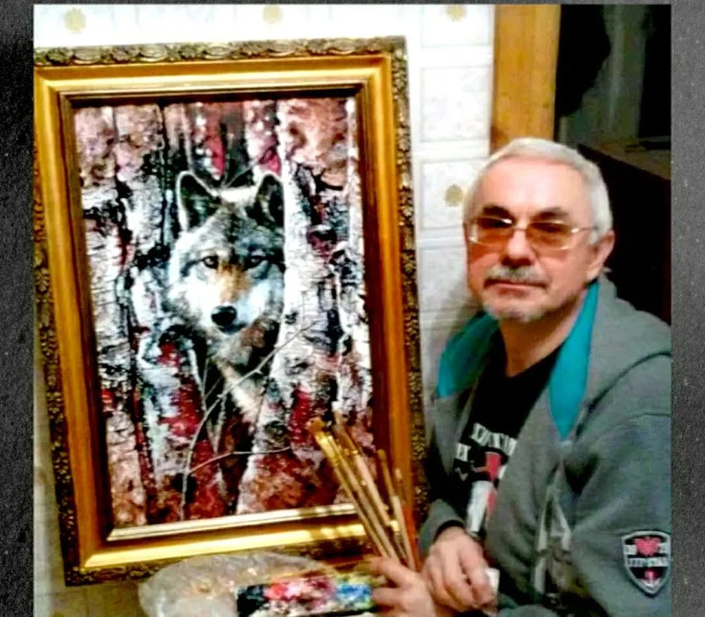 Wolf in Birch Forest