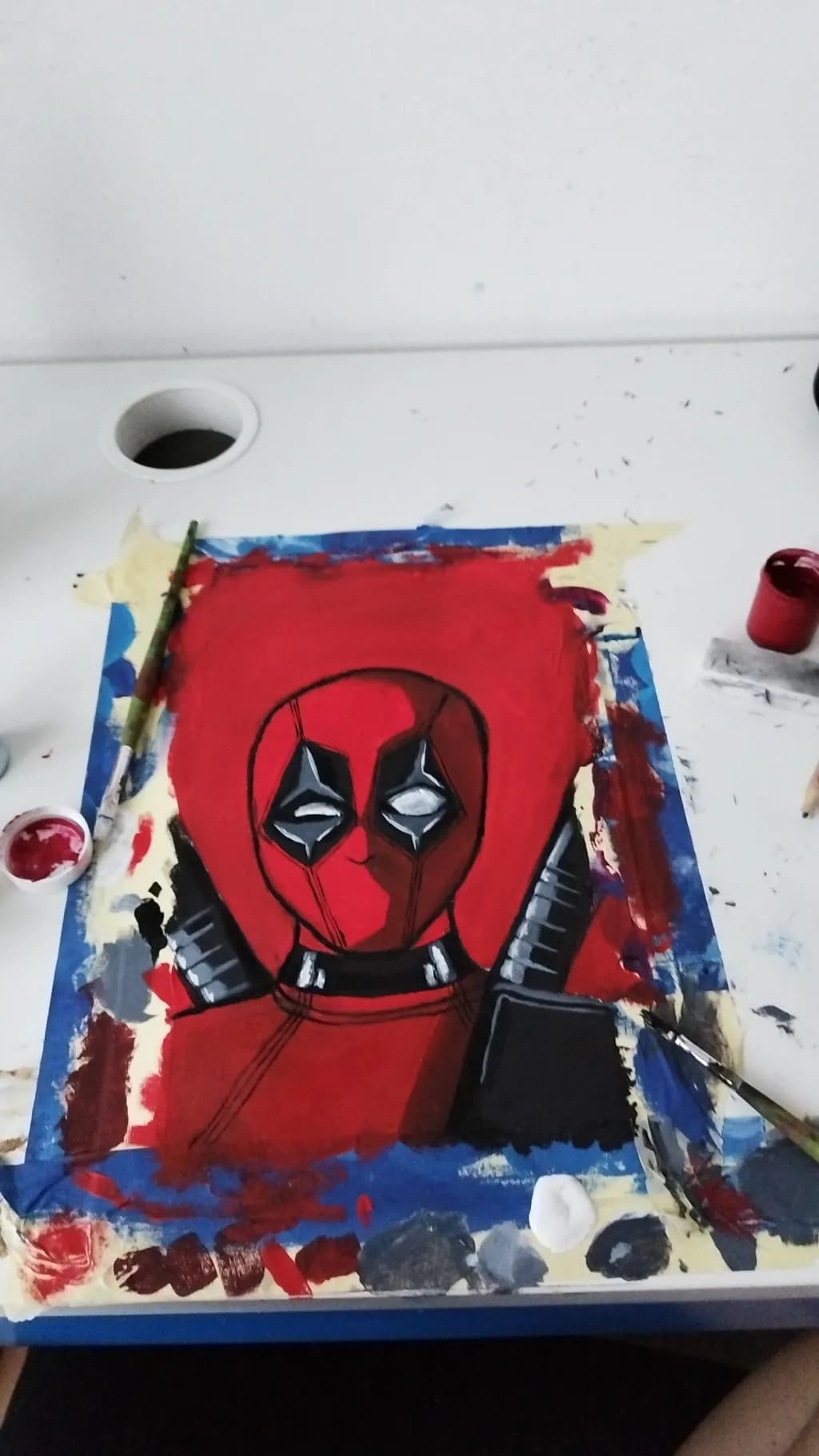 Vibrant Red Hero: A Bold Tribute to Comic Culture