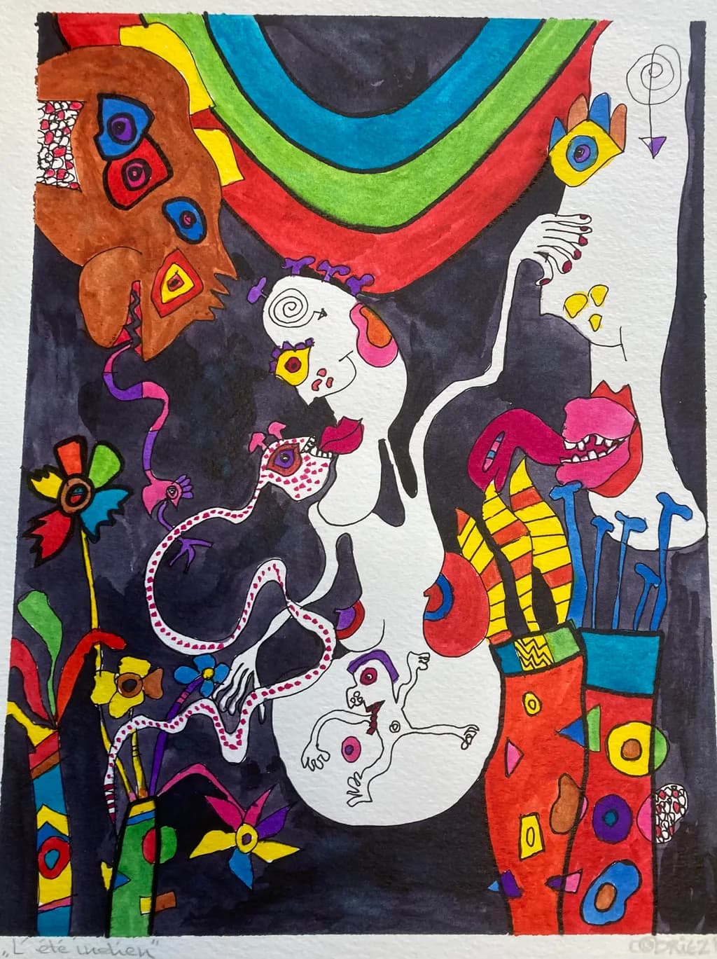 Vibrant Whimsy: An Abstract Journey Through Color and Imagination
