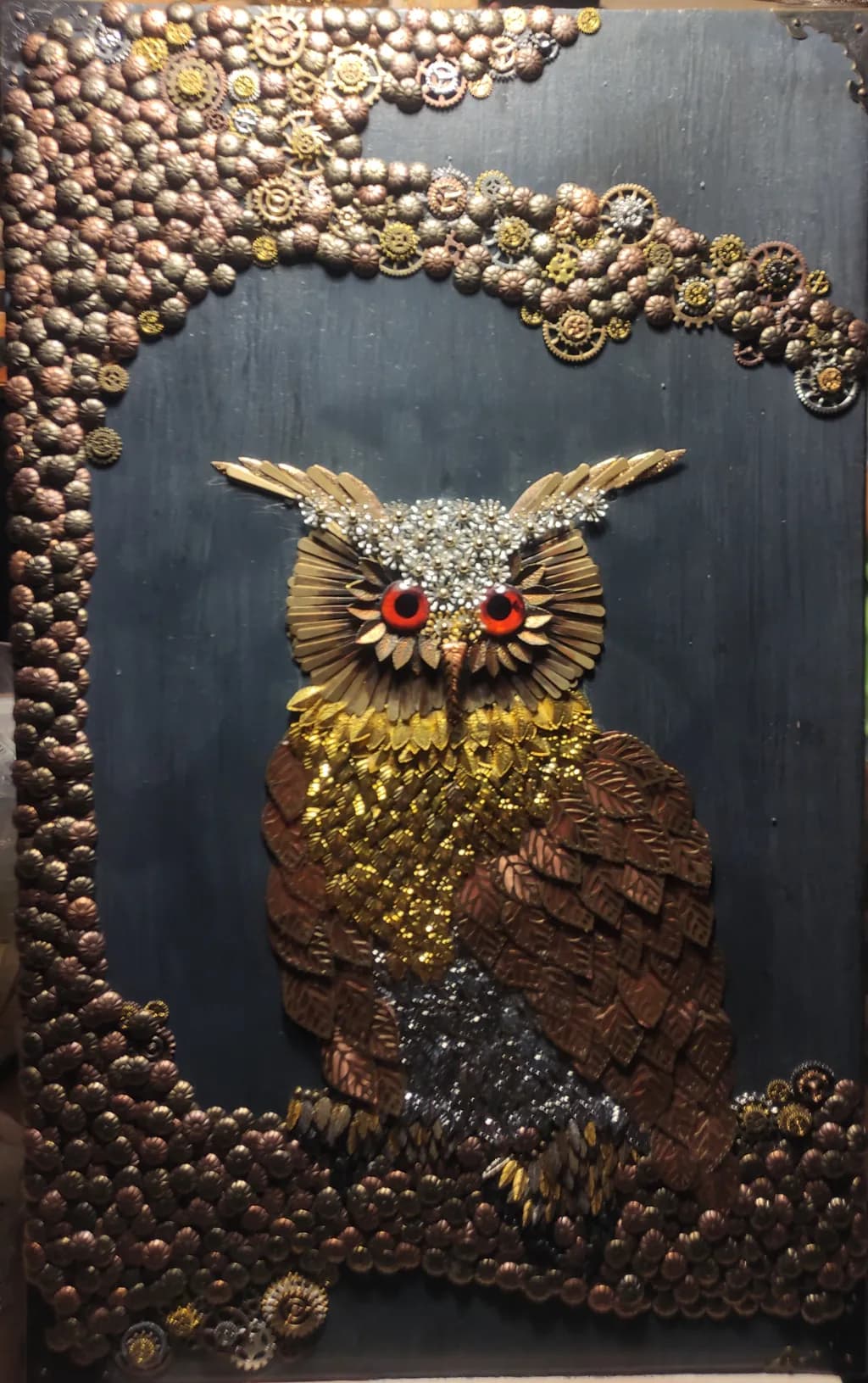Majestic Owl: A Metallic Masterpiece of Nature's Wisdom