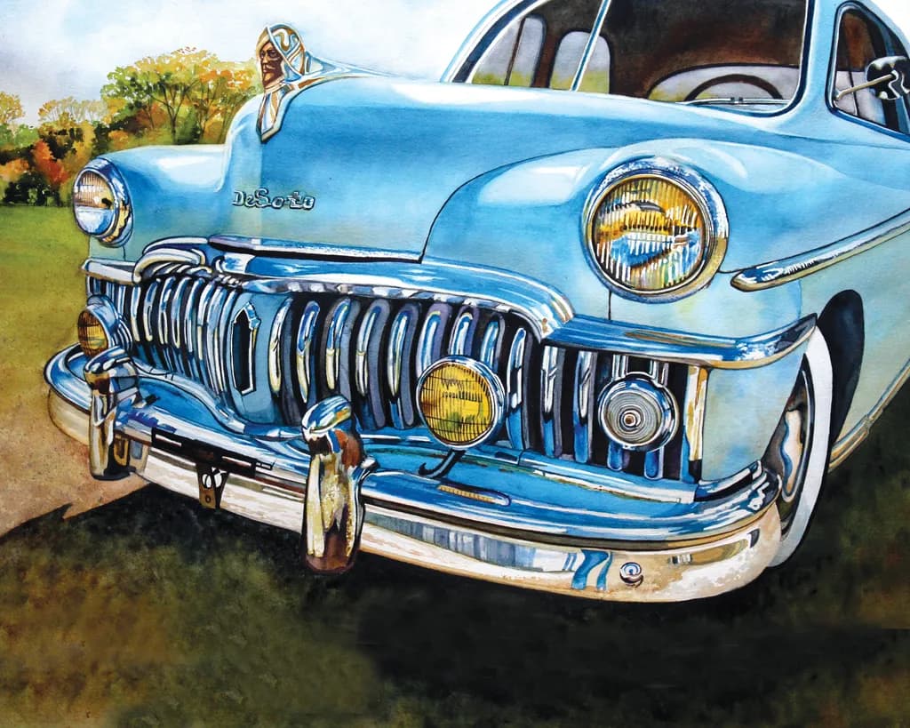 Classic Elegance: A Watercolor Tribute to the Timeless DeSoto