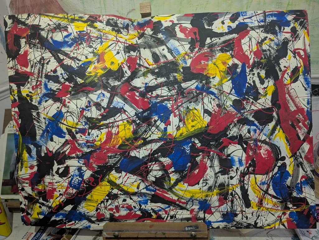Vibrant Chaos: A Dance of Color and Emotion