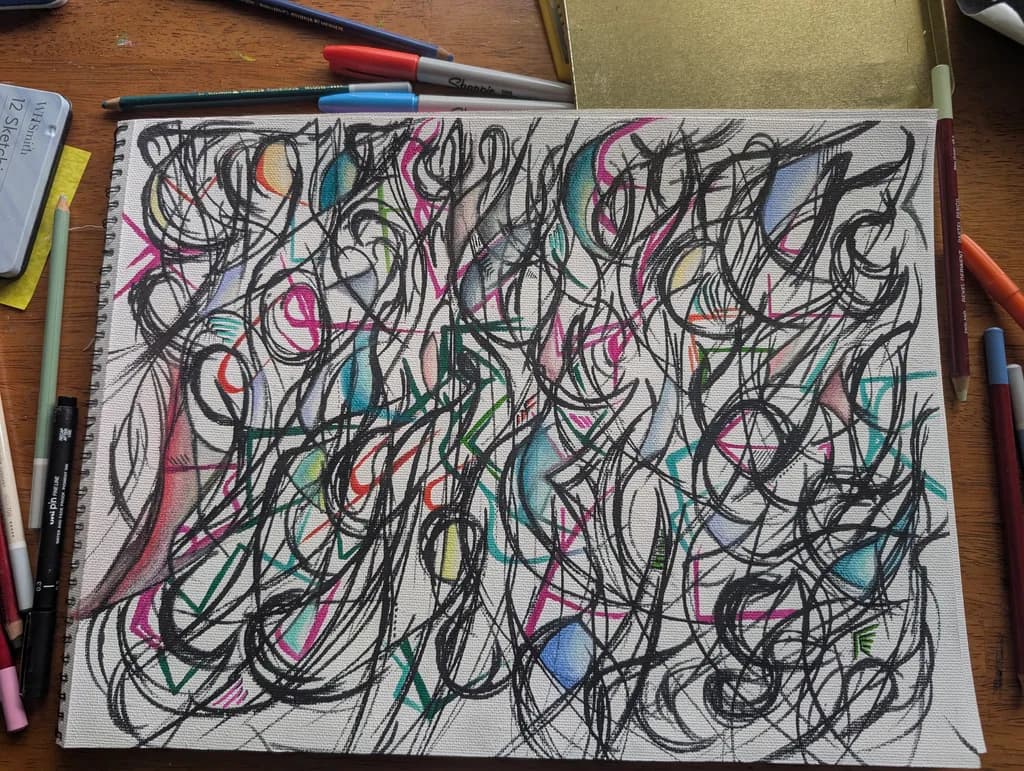 Vibrant Chaos: A Dance of Lines and Colors