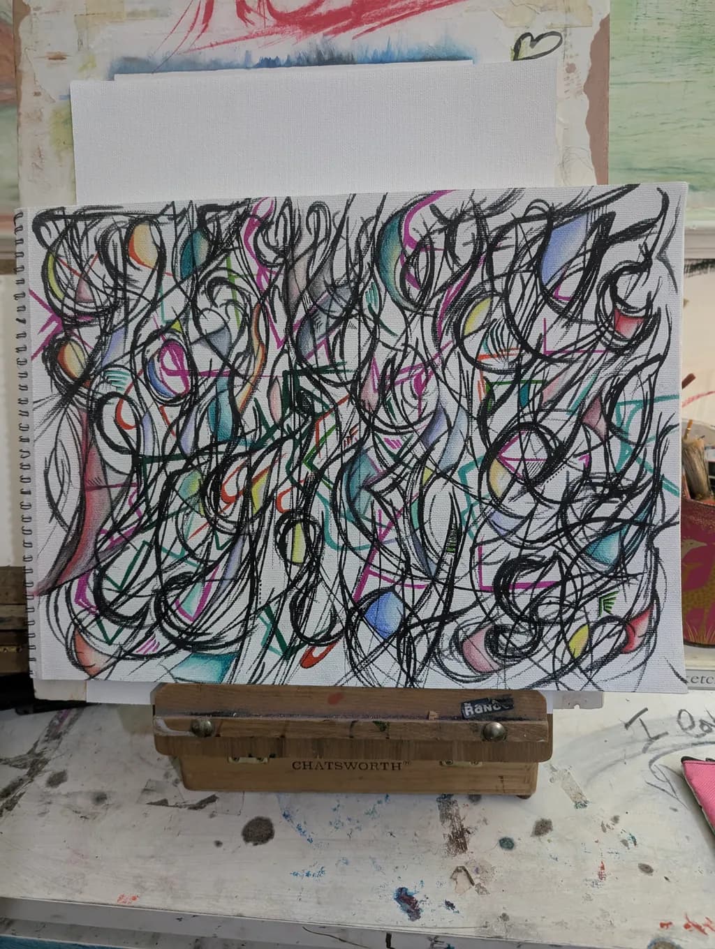 Vibrant Whirlwind: A Dance of Color and Chaos in Abstract Expressionism