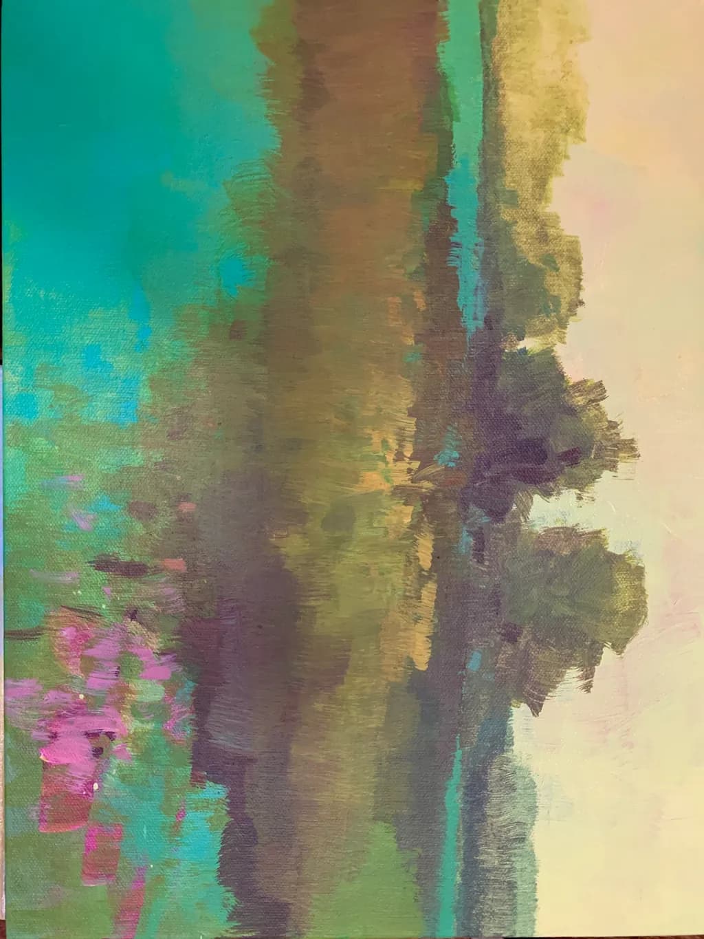 Whispers of Color: A Serene Landscape in Abstract Harmony