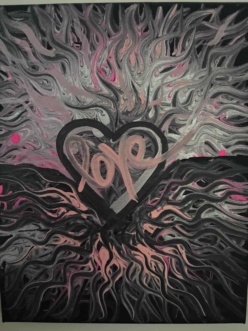 Eternal Flames of Love: A Heartfelt Expression in Abstract Art