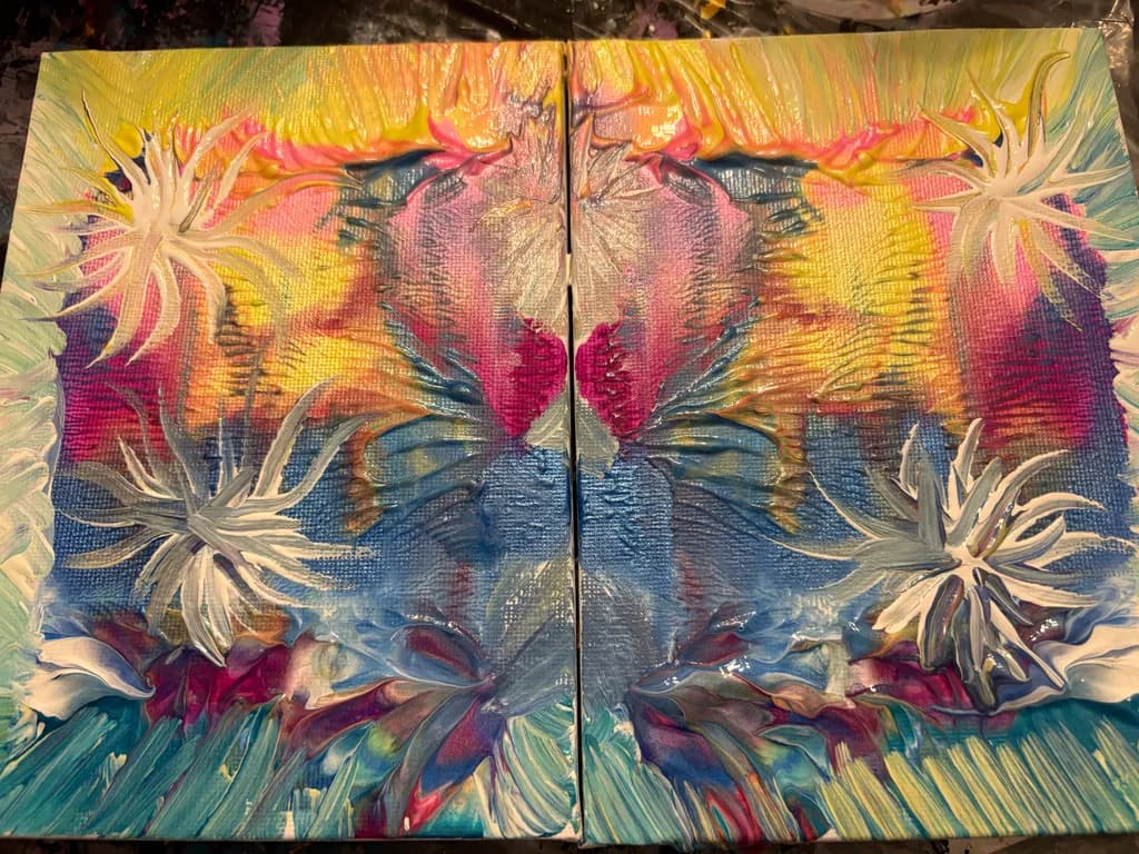 Vibrant Floral Symphony: A Colorful Abstract Journey Through Texture and Light