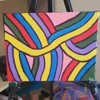 Vibrant Harmony: A Dance of Colorful Curves and Lines