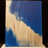 Whispers of the Ocean: A Dance of Blue and White Brushstrokes
