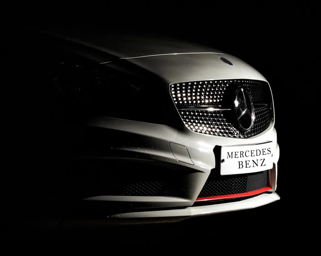 Elegance in Shadows: The Allure of a Mercedes-Benz Front Grille