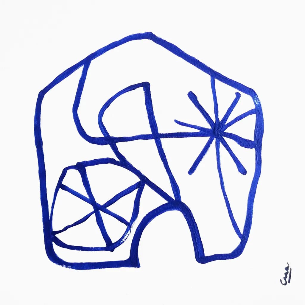 Geometric Dreams: A Blue Symphony of Lines and Shapes