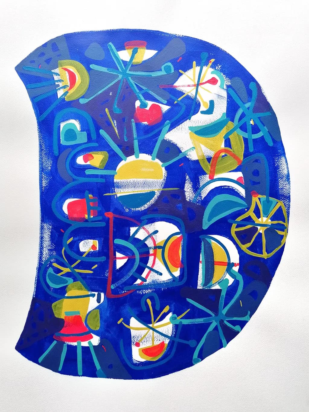 Vibrant Whirl of Joy: A Playful Exploration of Color and Form