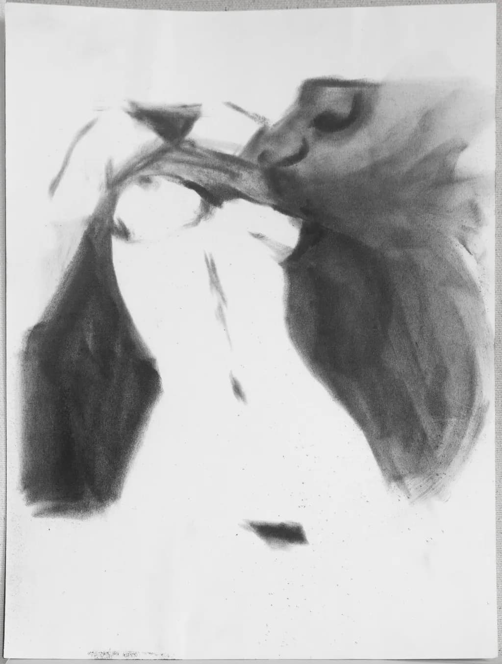 Whispers of Form: An Intimate Dance in Charcoal and Shadow