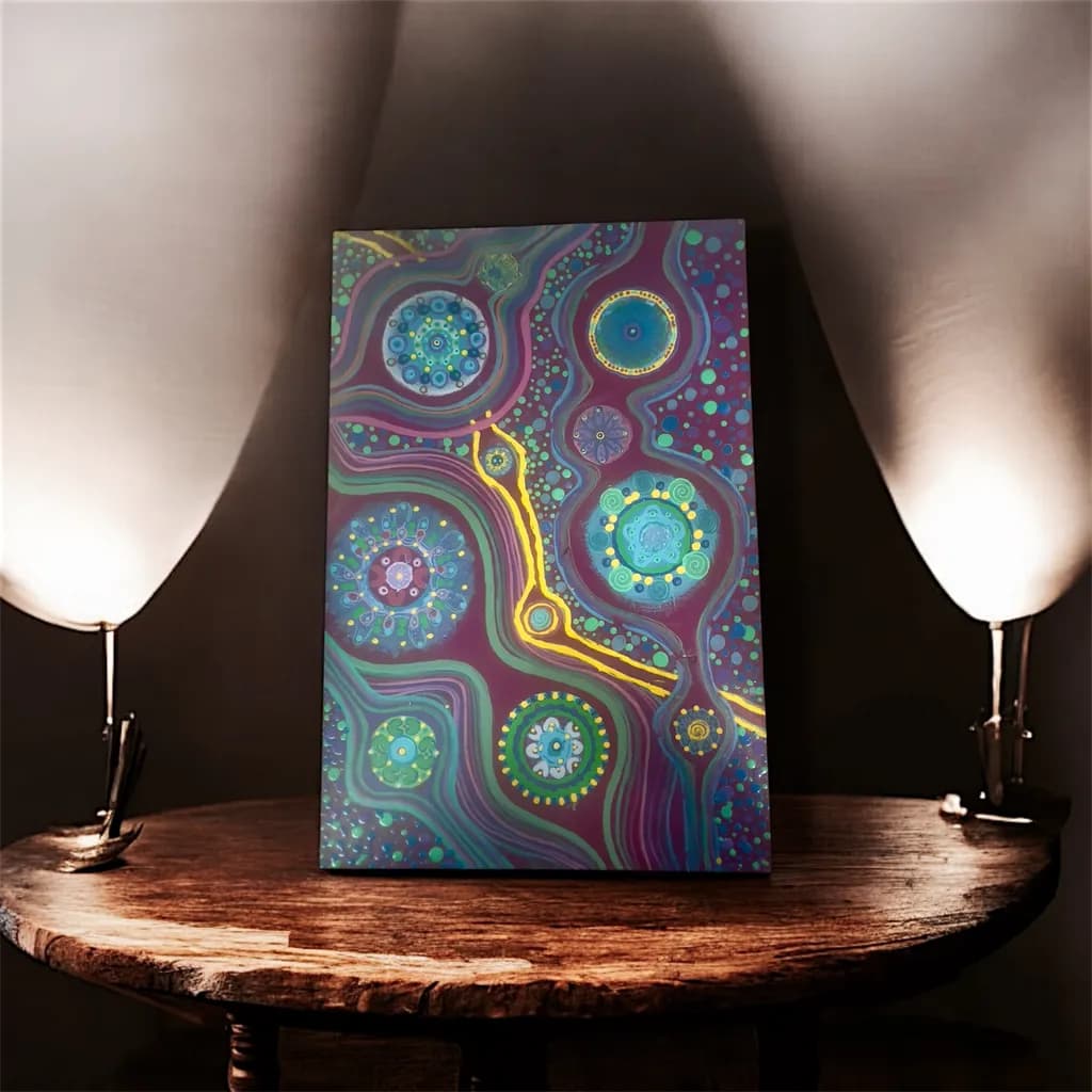 Vibrant Geometric Harmony: An Illuminated Abstract Journey Through Color and Form