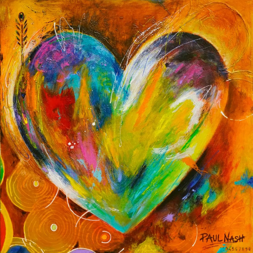 Vibrant Heartbeat: A Colorful Journey of Love and Emotion