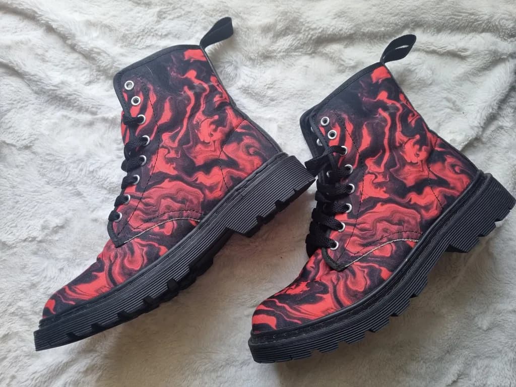 Red Patterned Boots