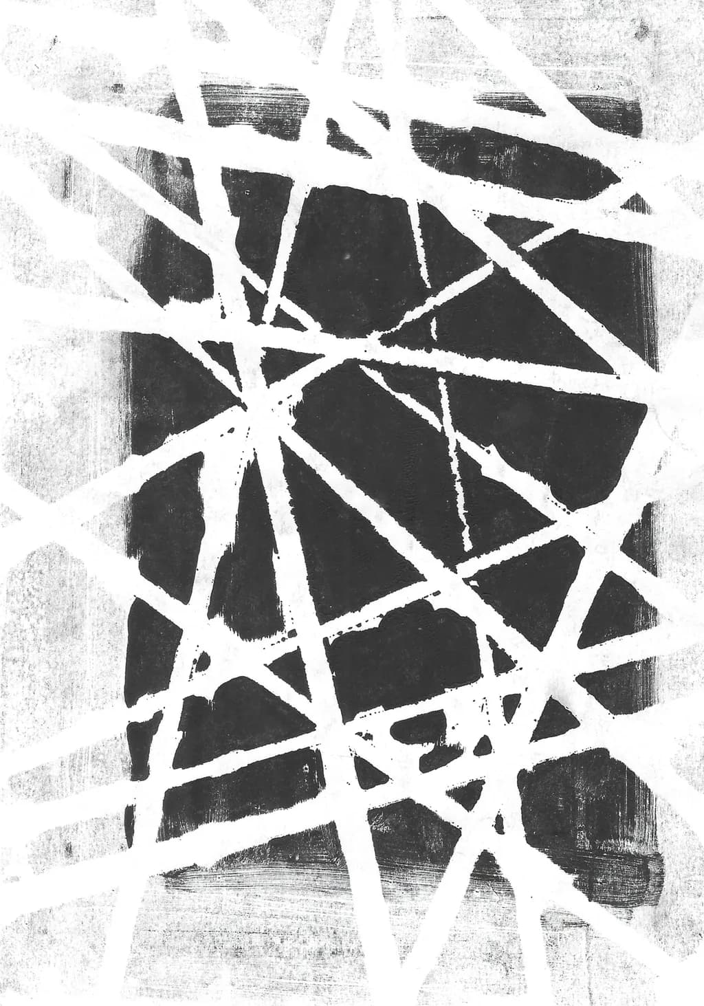 Fragmented Whispers: A Dance of Light and Shadow in Abstract Form