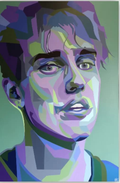 Vibrant Reflections: A Contemporary Portrait in Bold Colors