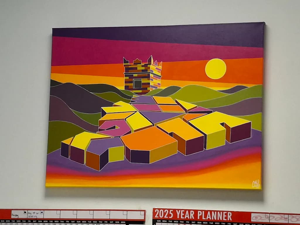 Vibrant Pathway to the Sunset Castle: A Journey Through Colorful Landscapes