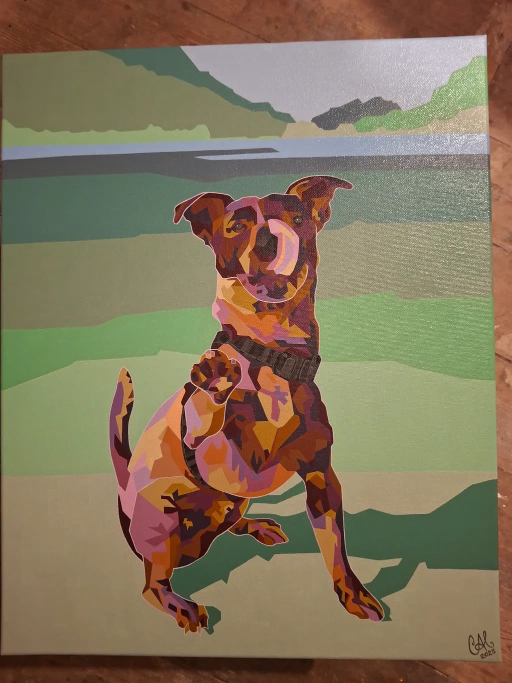 Vibrant Canine Joy: A Playful Portrait of a Dog in Nature