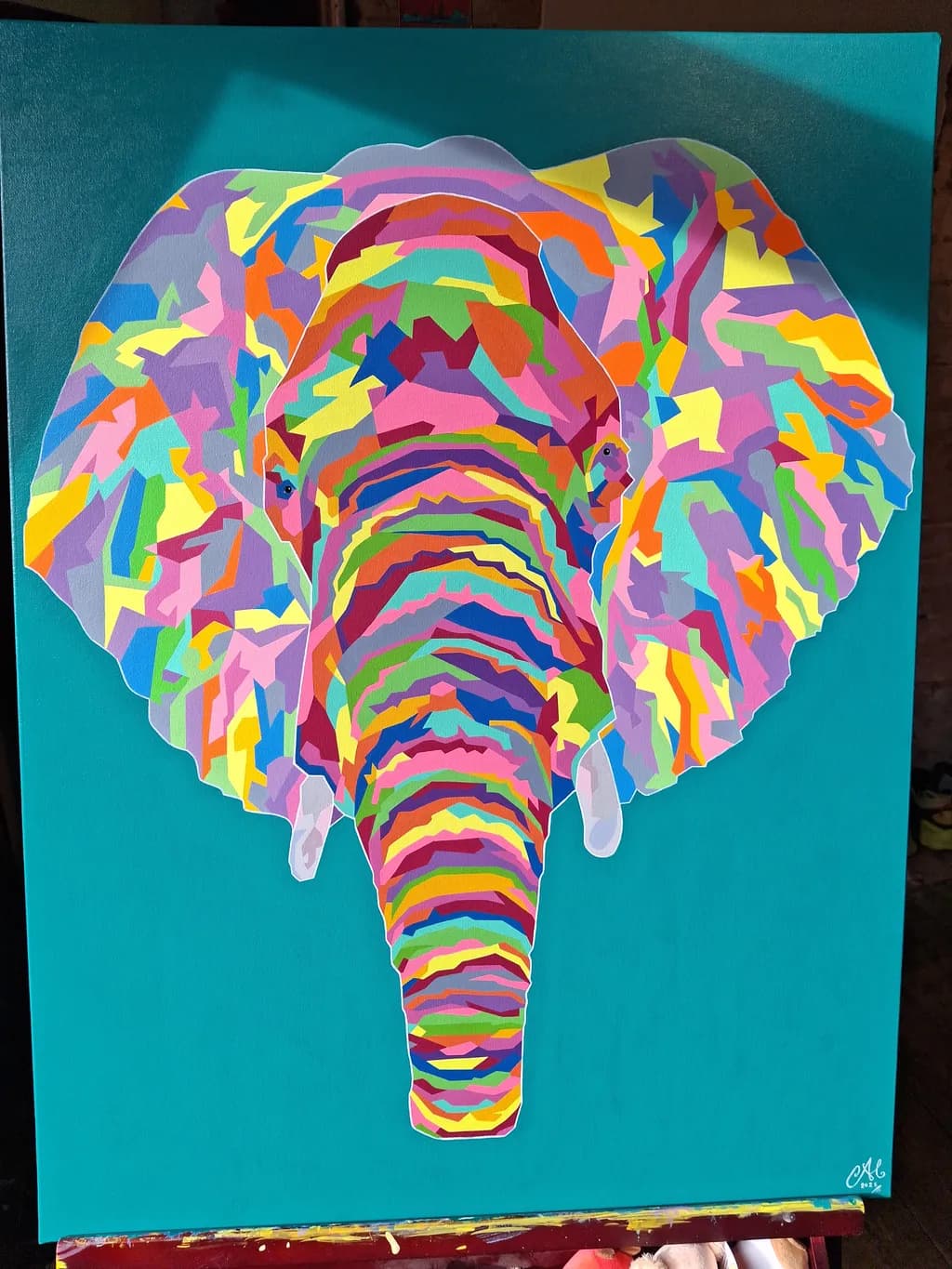 Vibrant Elephant: A Kaleidoscope of Colorful Patterns and Textures