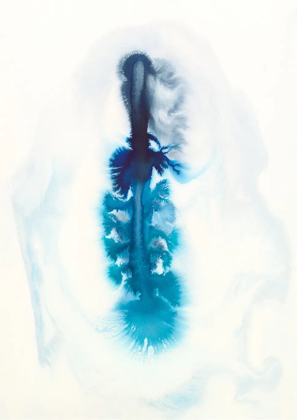 Ethereal Blue Cascade: A Journey Through Fluidity and Light