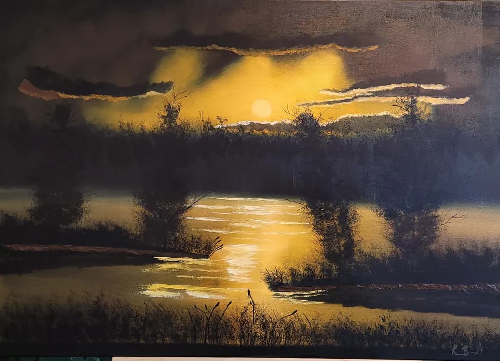 River Sunset Glow