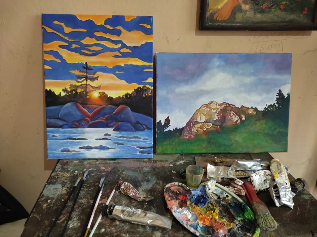 Sunset Serenity: A Dual Exploration of Nature's Palette