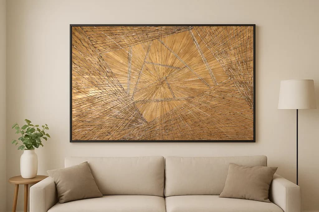 Golden Geometries: An Abstract Exploration of Texture and Light in Modern Design