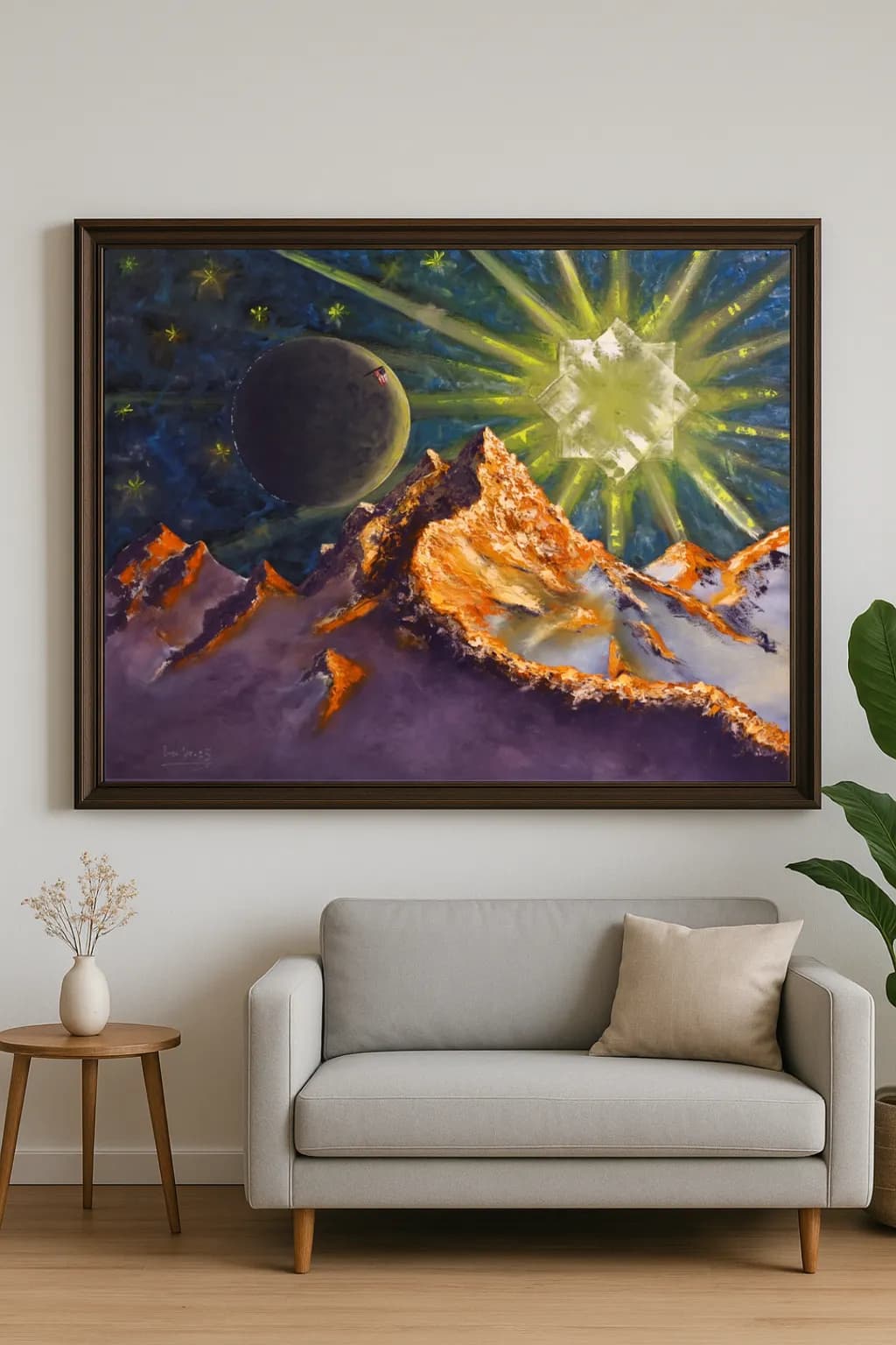 Celestial Peaks: A Journey Through Cosmic Mountains and Radiant Stars