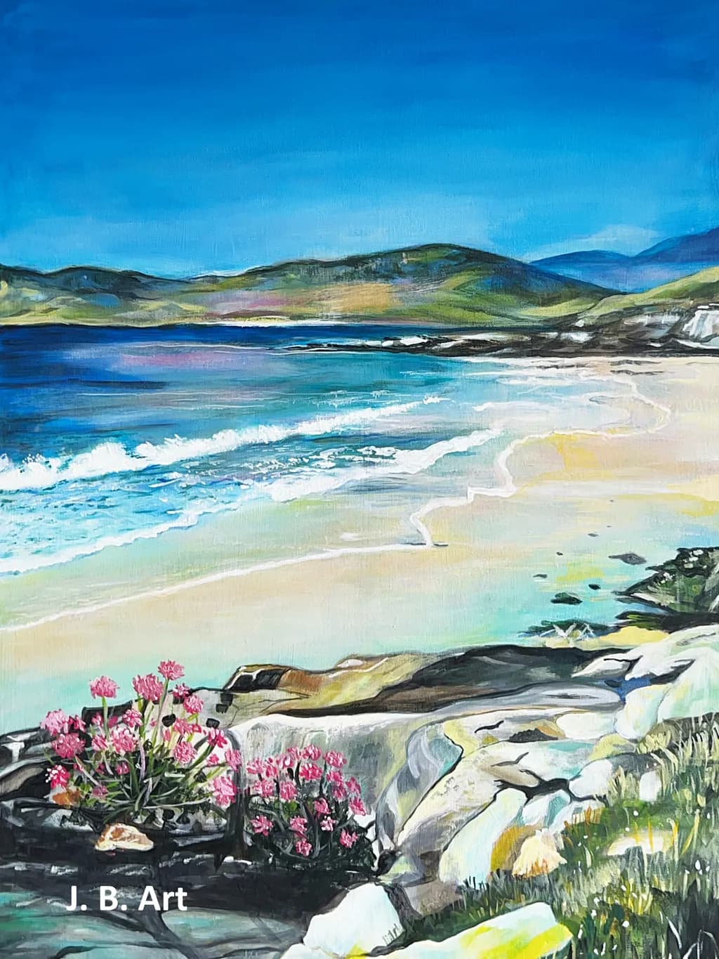 Serenity by the Shore: A Coastal Escape with Vibrant Blooms and Tranquil Waters